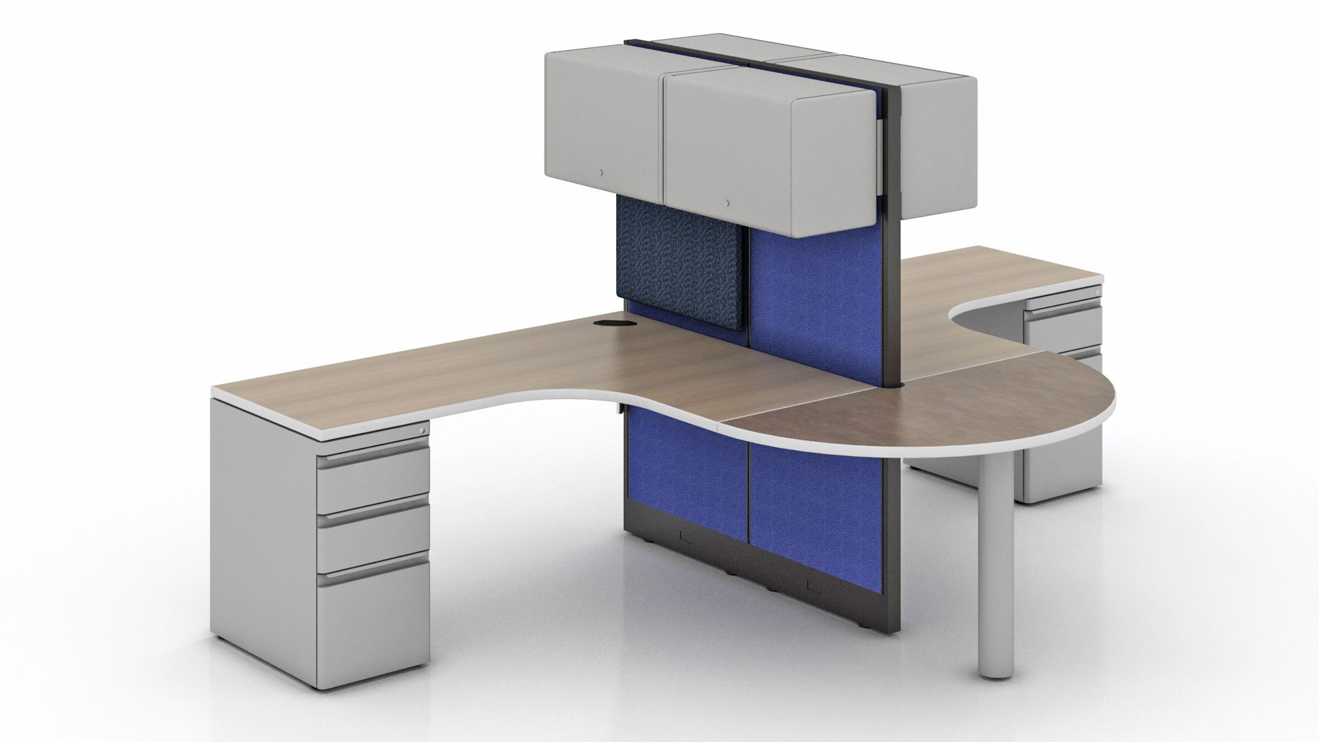 Galería de Módulo de trabajo para 2 personas con cubierta compartida para recibir visitantes