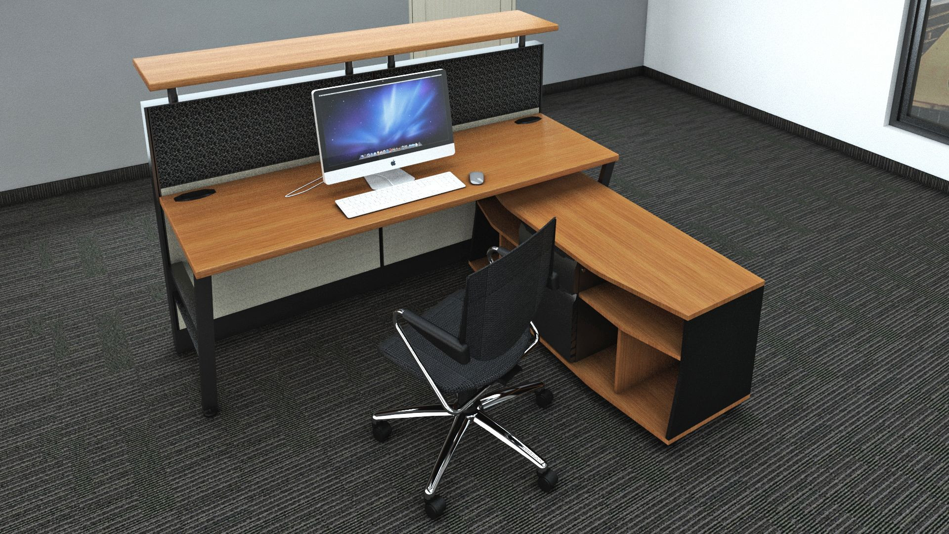 Galería de Recepción con Credenza lateral Línea SOM