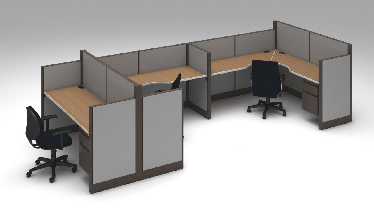 Galería de Módulo de trabajo para 3 personas 2 escuadras de trabajo y un espacio recto