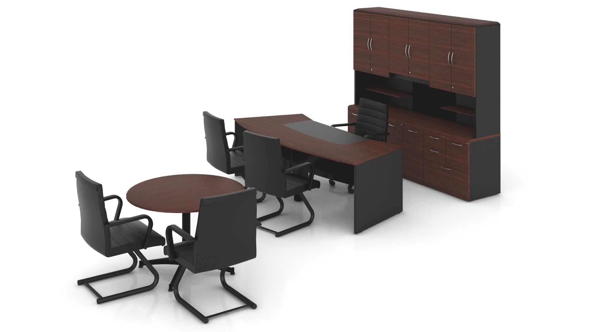 Galería de Módulo Dirección con elementos para guardado y mesa de juntas