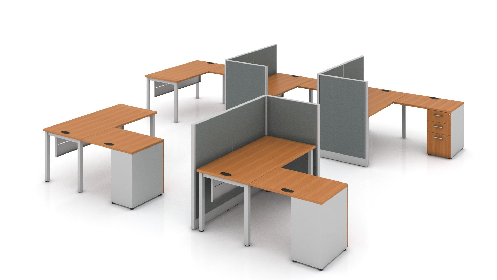 Galería de Módulos de trabajo individuales para 5 personas