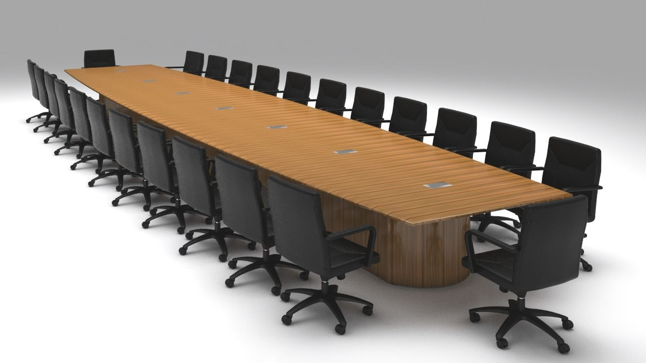 Galería de Mesa de juntas en chapa de madera para 24 personas