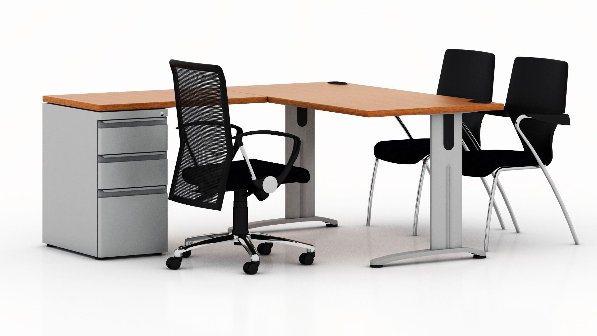 Galería de Escritorio en "L" Base L- 70 Línea Cassel