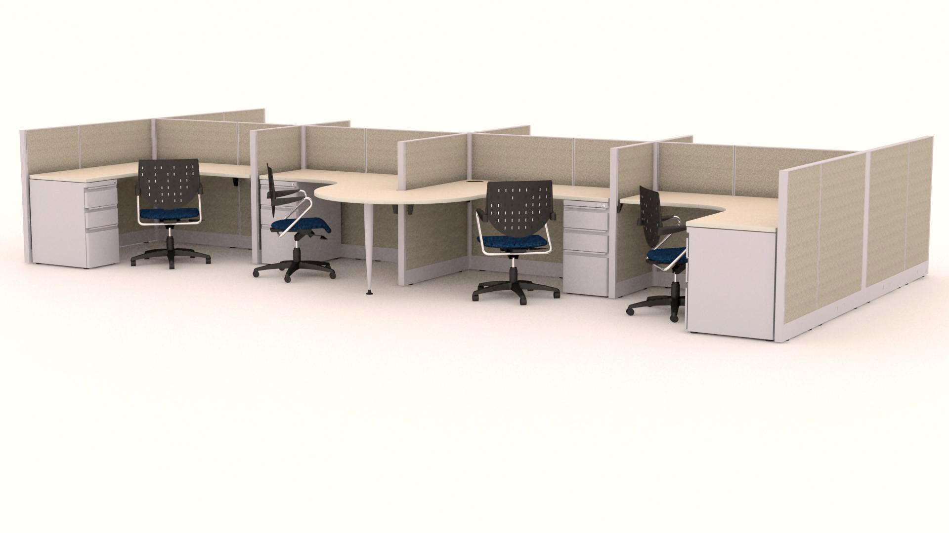 Galería de Módulo con panelería MS para 4 personas