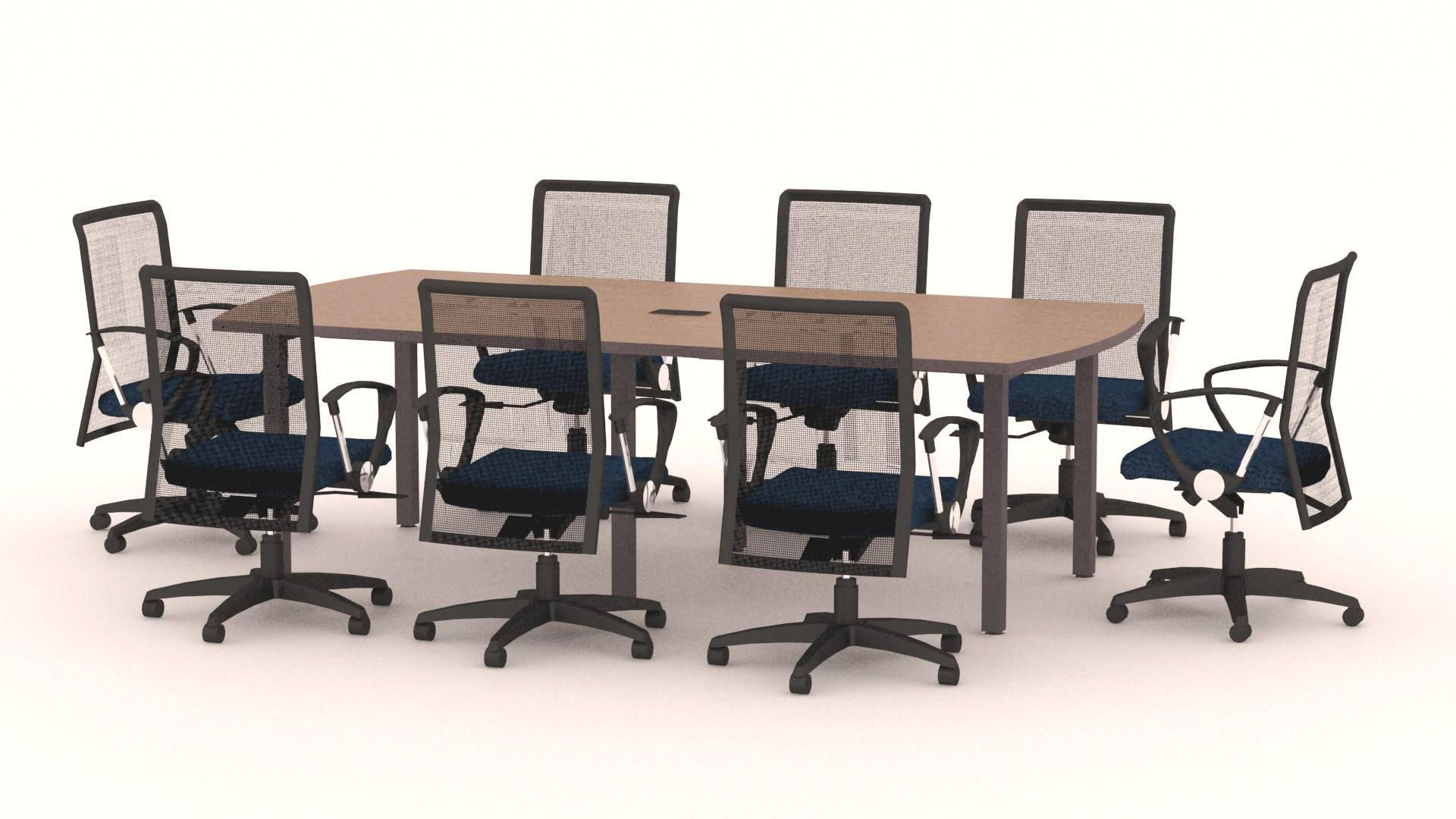 Galería de Mesa juntas para 8 personas Línea SOM , con módulo de poder a centro