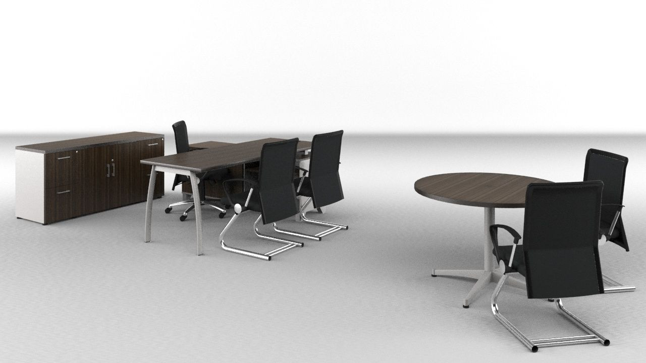 Galería de Módulo de Escritorio en "L" base Línea SOM, Credenza  y Mesa de Juntas Sencilla