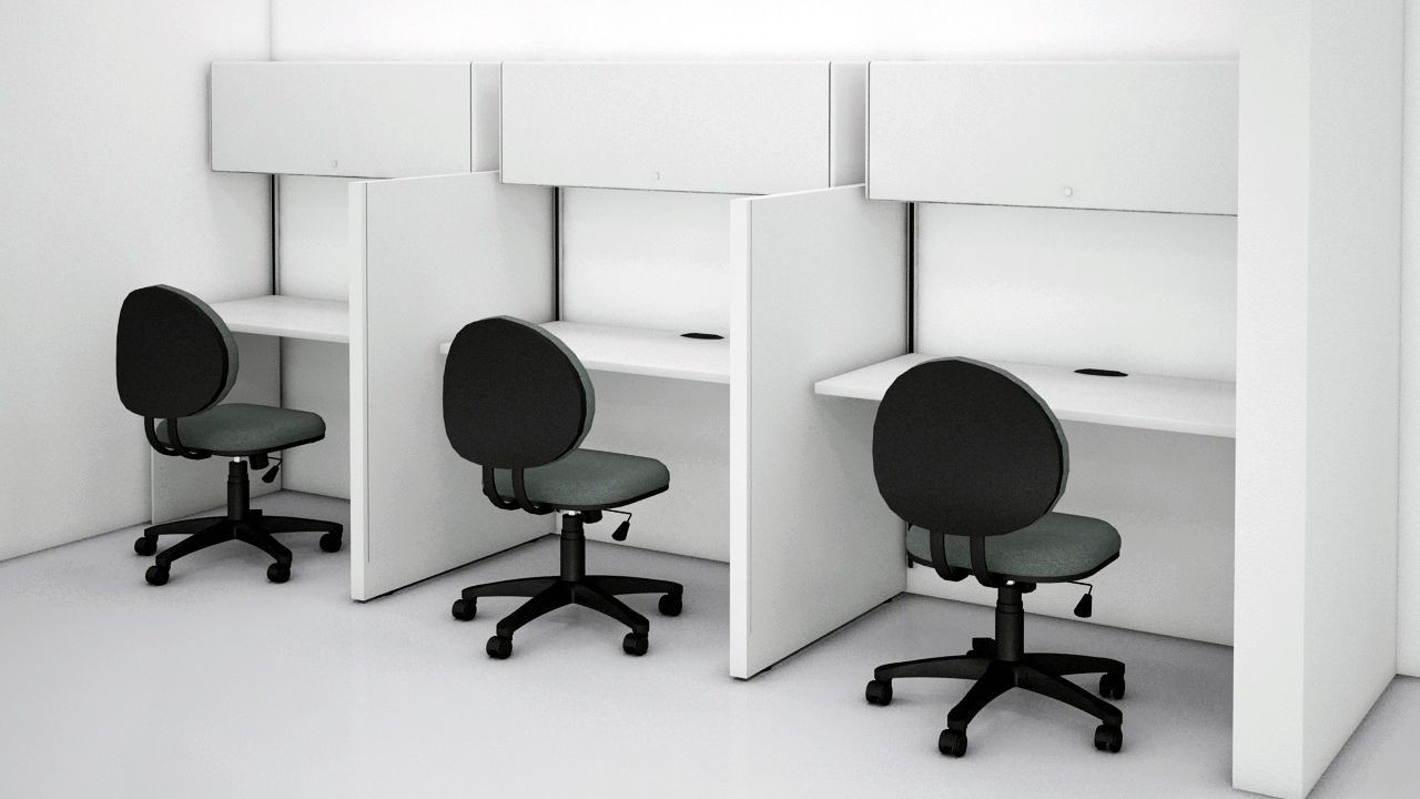 Galería de Módulos operativos - Telemarketing  a pared con panel divisor linea MS